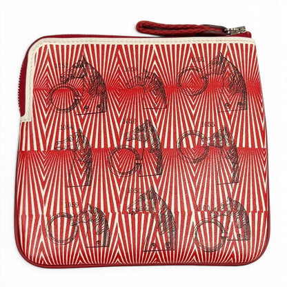 Hermes Carre Pocket Pink Veau Swift Round Zip Mini Pouch — view 3
