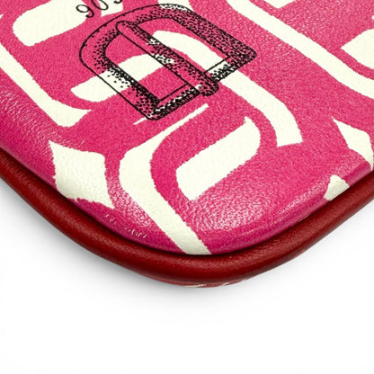 Hermes Carre Pocket Pink Veau Swift Round Zip Mini Pouch — view 6