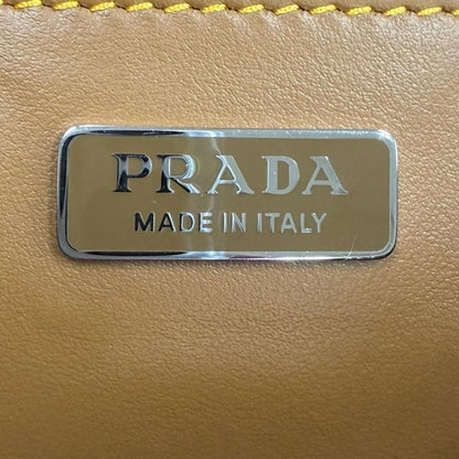 Prada Nylon Leather Triangle Logo Plate Re-Nylon Pouch Shoulder Bag Brown — view 9