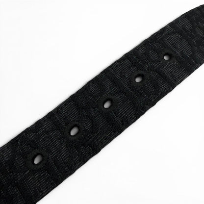 Dior Homme Canvas Leather Oblique Pin Buckle Belt Black Silver — view 6