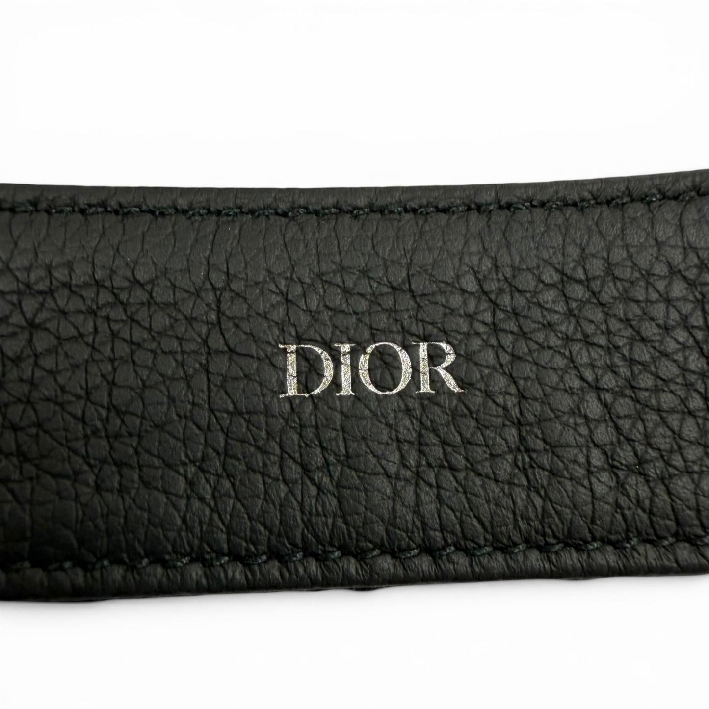 Dior Homme Canvas Leather Oblique Pin Buckle Belt Black Silver — view 8