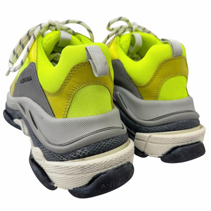 Balenciaga Triple S Distressed Mesh Low Cut Sneakers Dad Shoes Neon Yellow — view 6