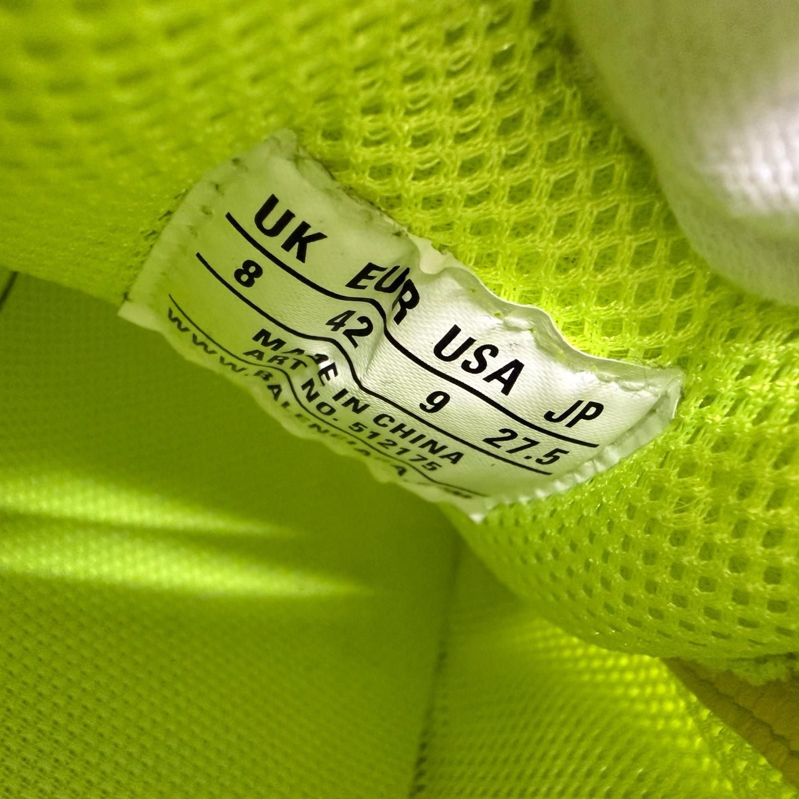 Balenciaga Triple S Distressed Mesh Low Cut Sneakers Dad Shoes Neon Yellow — view 8