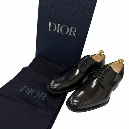 Dior Homme Timeless Leather Oblique Derby Shoes Dress Black — view 2