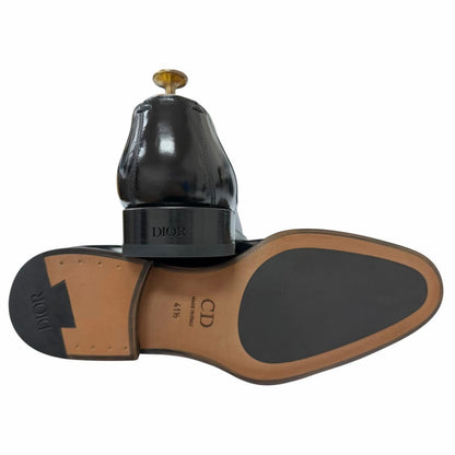 Dior Homme Timeless Leather Oblique Derby Shoes Dress Black — view 5