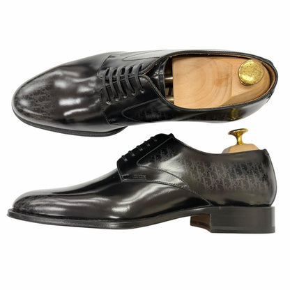 Dior Homme Timeless Leather Oblique Derby Shoes Dress Black — view 4