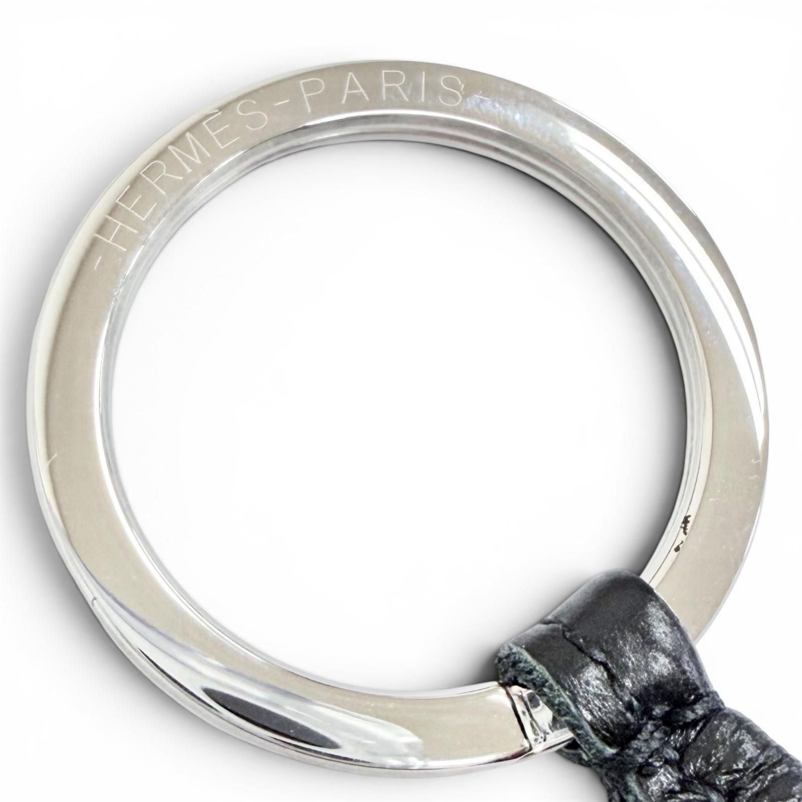 Hermes Carmen Bicolor Agno Milo Black Roujuassi Silver Bag Charm — view 6