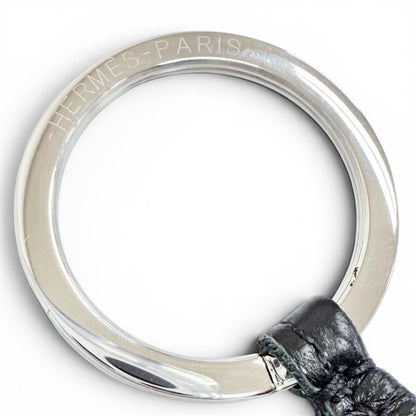 Hermes Carmen Bicolor Agno Milo Black Roujuassi Silver Bag Charm — view 6