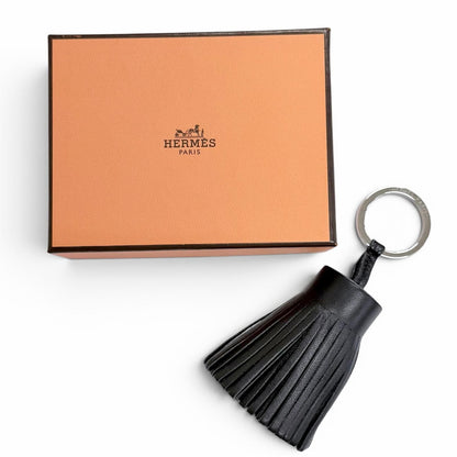 Hermes Carmen Bicolor Agno Milo Black Roujuassi Silver Bag Charm — view 2