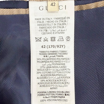 Gucci GG Logo Button Plaid Color Tweed Jacket Navy Red 42 Hanger — view 8