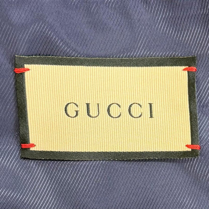 Gucci GG Logo Button Plaid Color Tweed Jacket Navy Red 42 Hanger — view 7