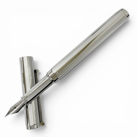 Tiffany & Co Part 925 NIB 18k M NIB Atlas Collection Cap Fountain Pen Silver