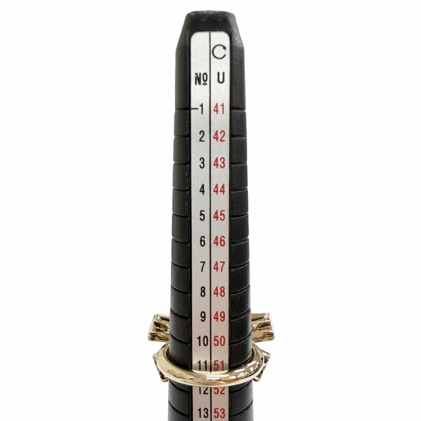 Chanel CC Logo Ribbon Rhinestone Ring Gold Adult Recommended — view 8