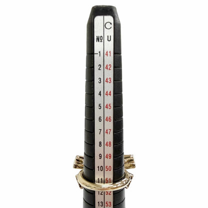 Chanel CC Logo Ribbon Rhinestone Ring Gold Adult Recommended — view 8