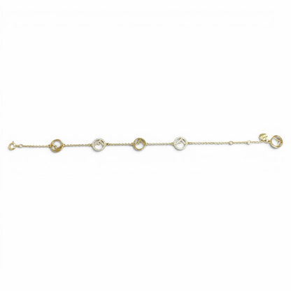 Fendi Is Bracelet Logo Plate Rhinestone Gold — view 3