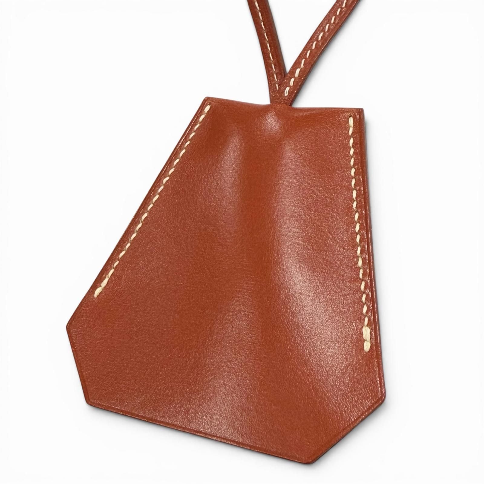 Hermes Vintage Leather Martin Margiela Era Clochette Necklace Brown