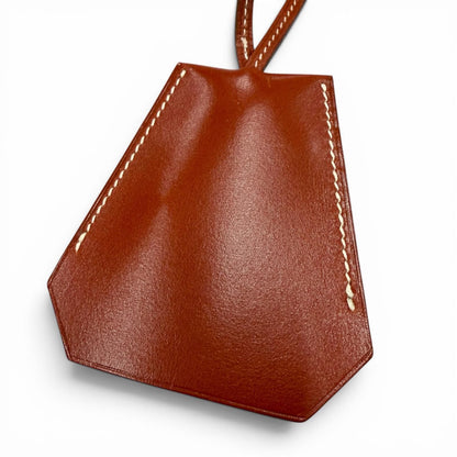 Hermes Vintage Leather Martin Margiela Era Clochette Necklace Brown — view 4