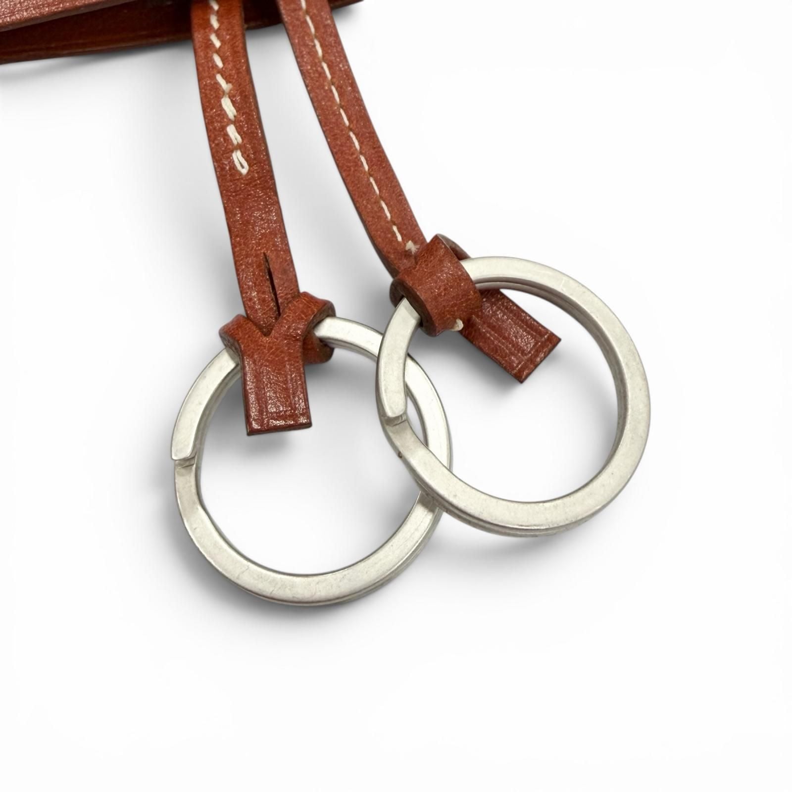 Hermes Vintage Leather Martin Margiela Era Clochette Necklace Brown — view 6