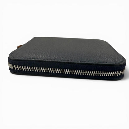 Hermes Azap Compact Silk in Color Blue Nuit Zip Around Wallet Coin Case — view 5
