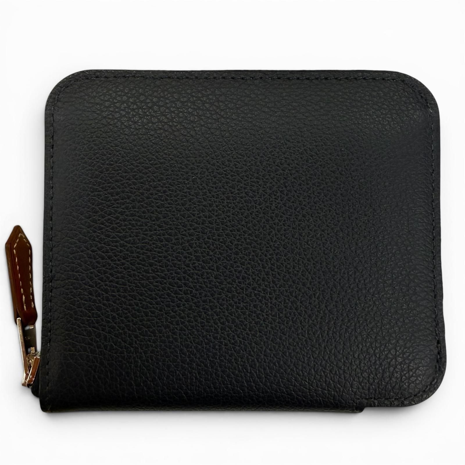 Hermes Azap Compact Silk in Color Blue Nuit Zip Around Wallet Coin Case — view 3