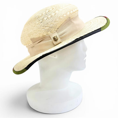 Gucci Some Silk Blend Tiger Head Ribbon Tape Straw Hat Natural L 59 cm Recommend — view 3