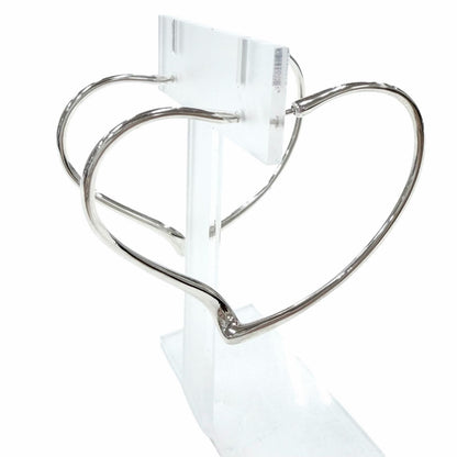 Tiffany & Co Elsa Peretti Open Heart Hoop Earrings Silver