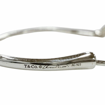 Tiffany & Co Elsa Peretti Open Heart Hoop Earrings Silver — view 7