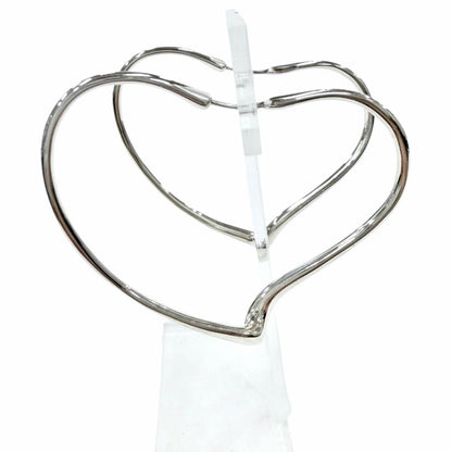 Tiffany & Co Elsa Peretti Open Heart Hoop Earrings Silver — view 5