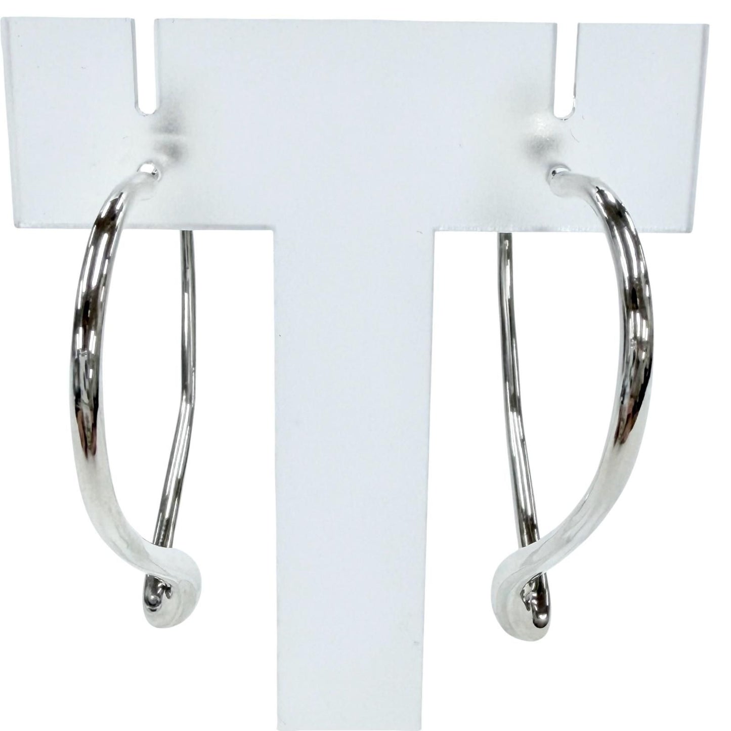Tiffany & Co Elsa Peretti Open Heart Hoop Earrings Silver — view 2