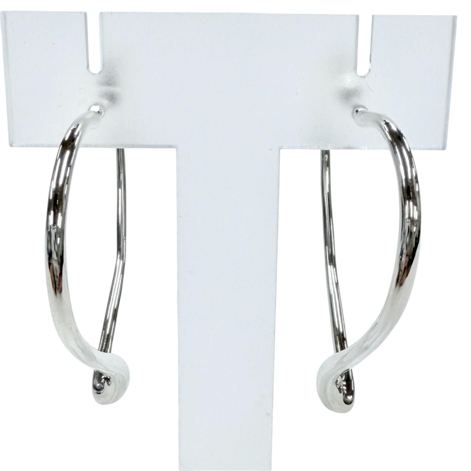 Tiffany & Co Elsa Peretti Open Heart Hoop Earrings Silver — view 2
