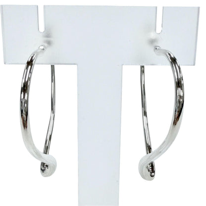 Tiffany & Co Elsa Peretti Open Heart Hoop Earrings Silver — view 2