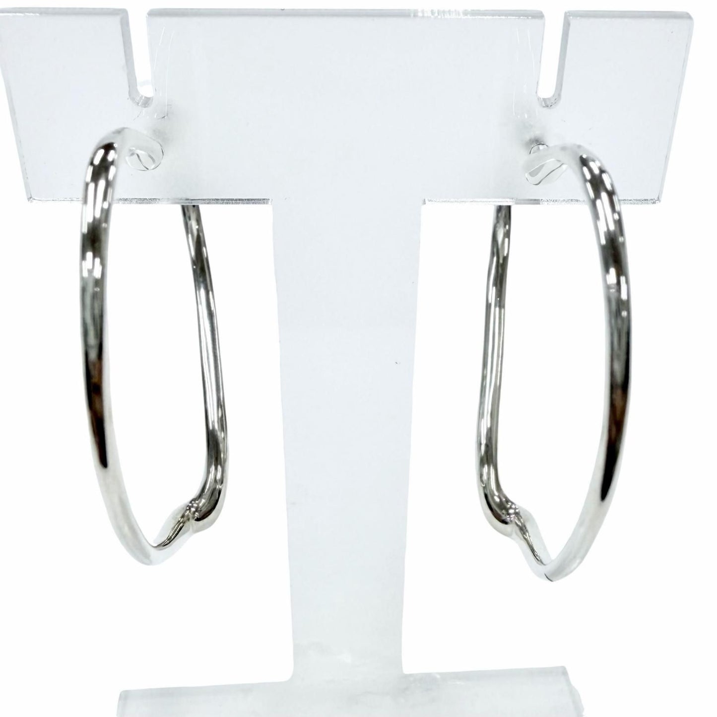 Tiffany & Co Elsa Peretti Open Heart Hoop Earrings Silver — view 4