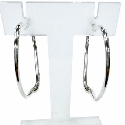 Tiffany & Co Elsa Peretti Open Heart Hoop Earrings Silver — view 4