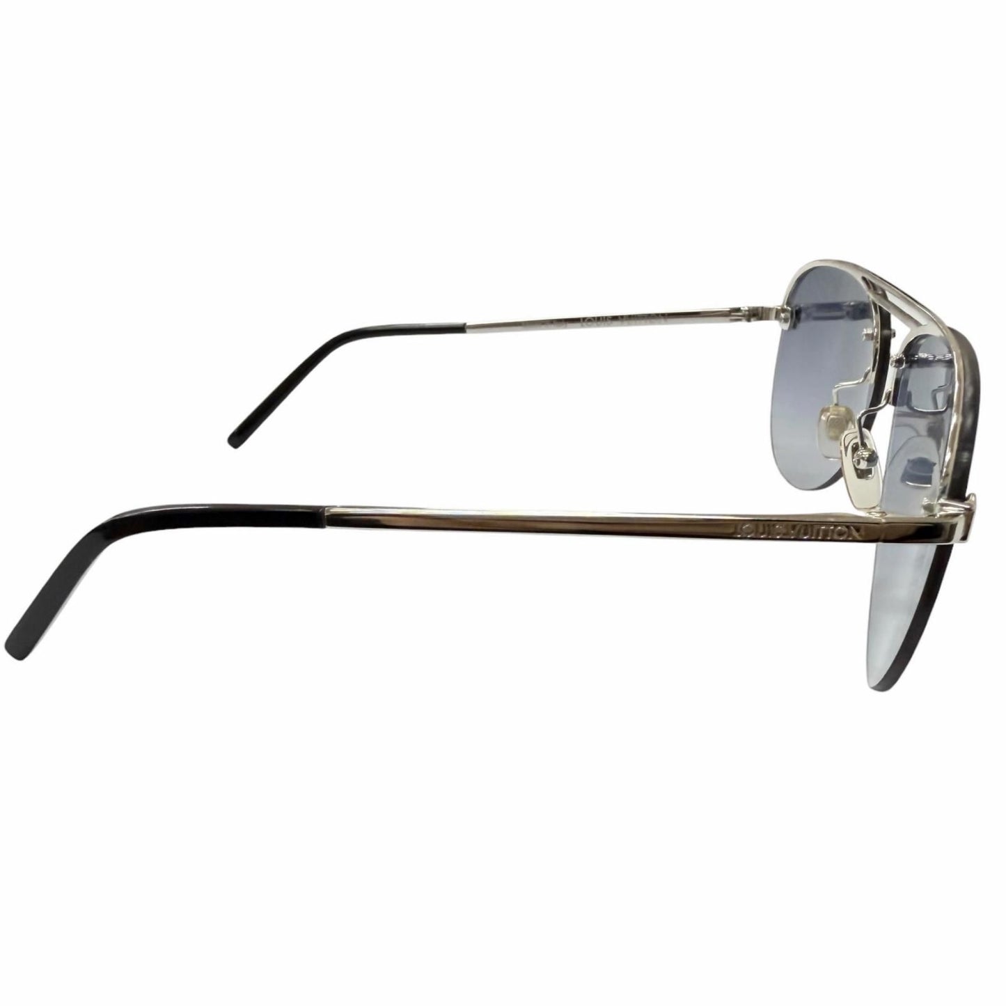 Louis Vuitton Sunglasses Clockwise Damier Teardrop Silver 60 Demo Lens Eyewear — view 4