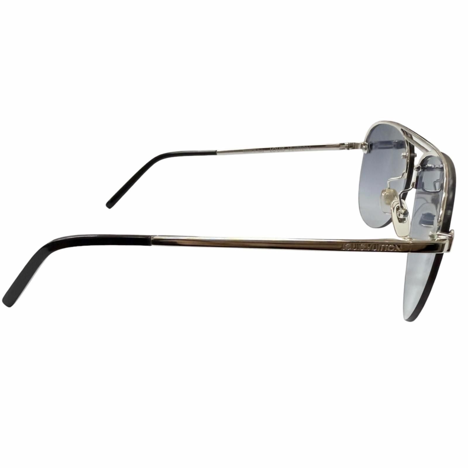 Louis Vuitton Sunglasses Clockwise Damier Teardrop Silver 60 Demo Lens Eyewear — view 4