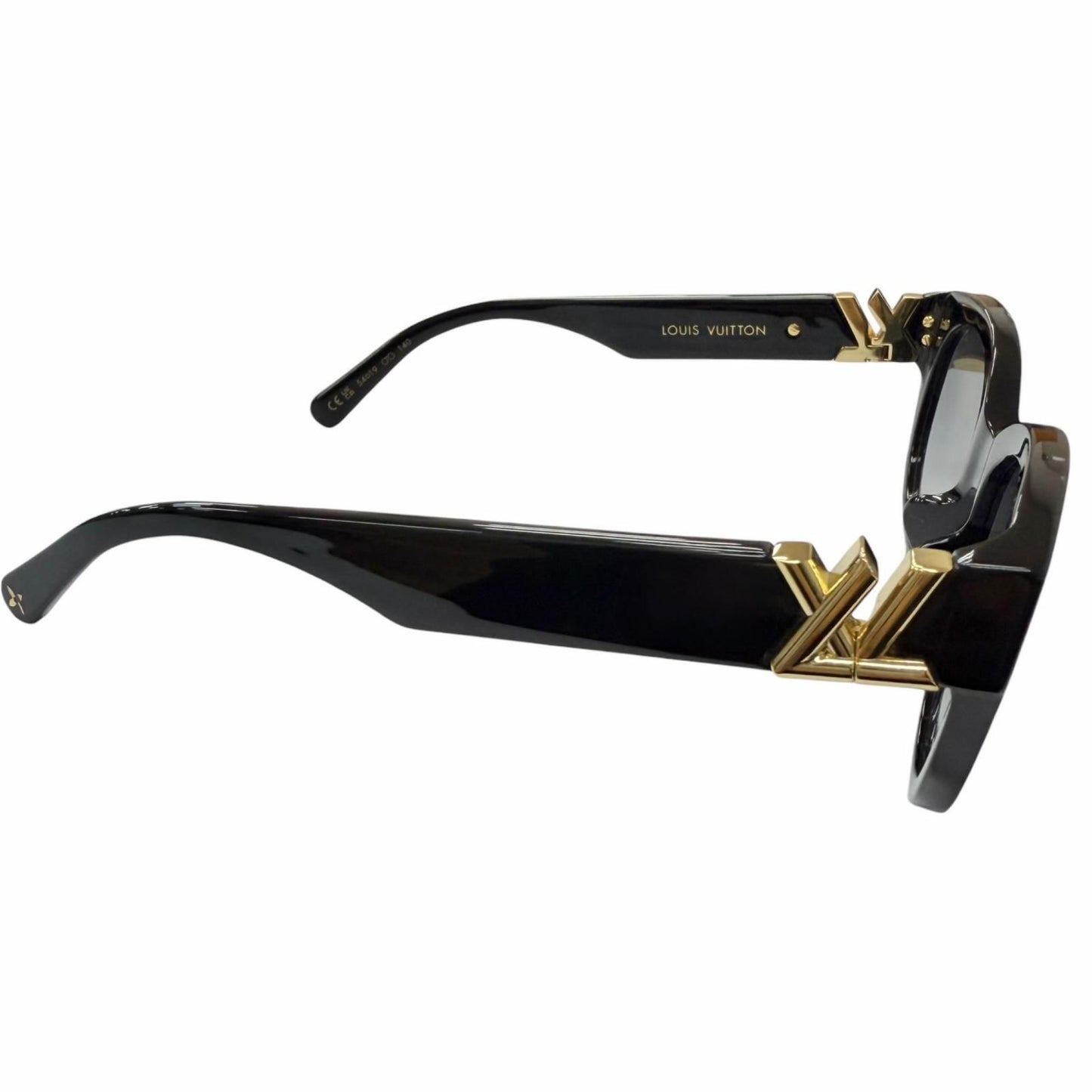 Louis Vuitton Sunglasses LV Round Eyewear Black Gold 54 — view 5