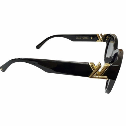 Louis Vuitton Sunglasses LV Round Eyewear Black Gold 54 — view 5