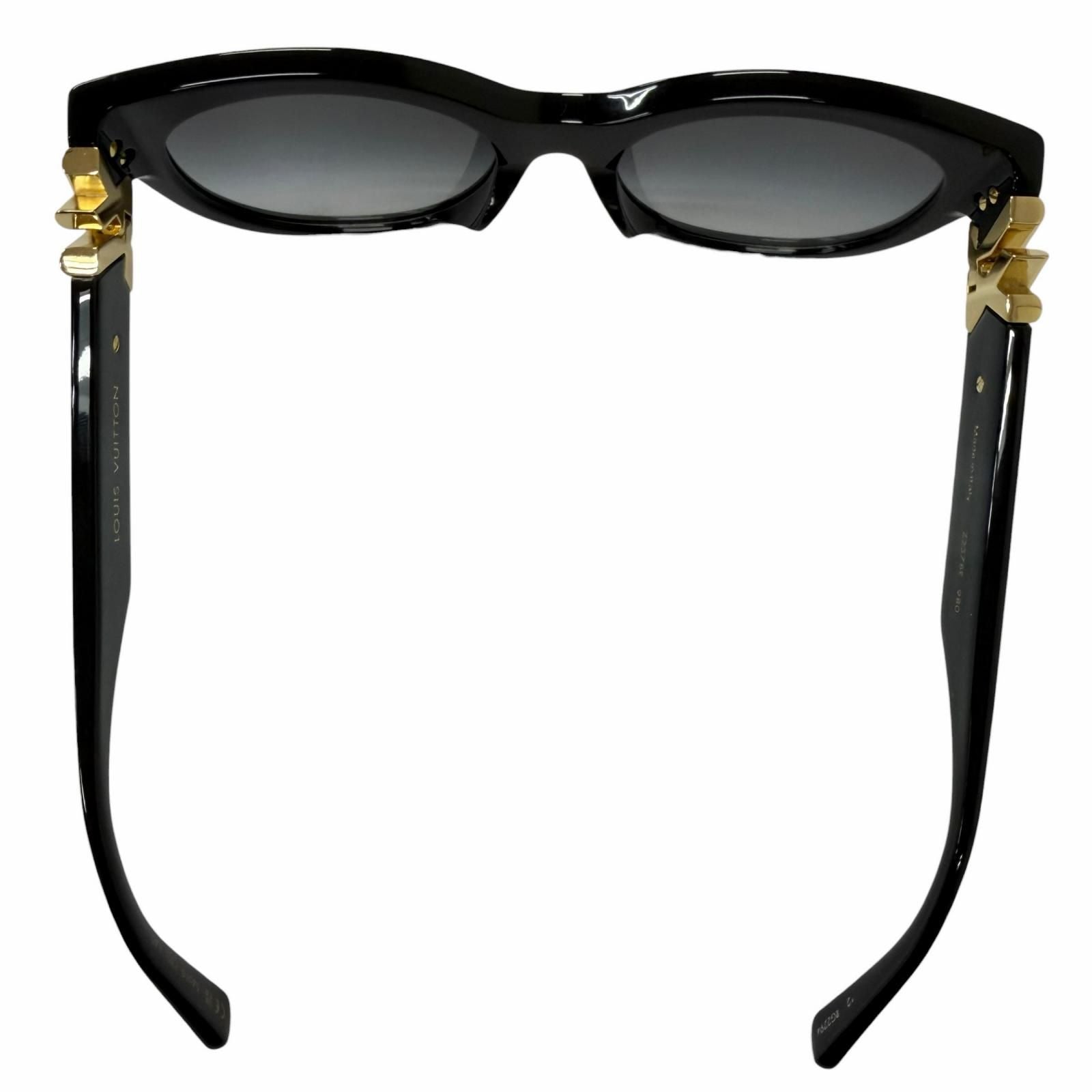 Louis Vuitton Sunglasses LV Round Eyewear Black Gold 54 — view 6