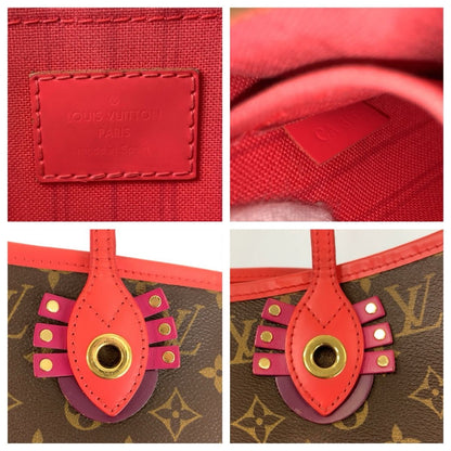 Louis Vuitton Monogram Totem Neverfull Brown Red Tote Shoulder — view 4