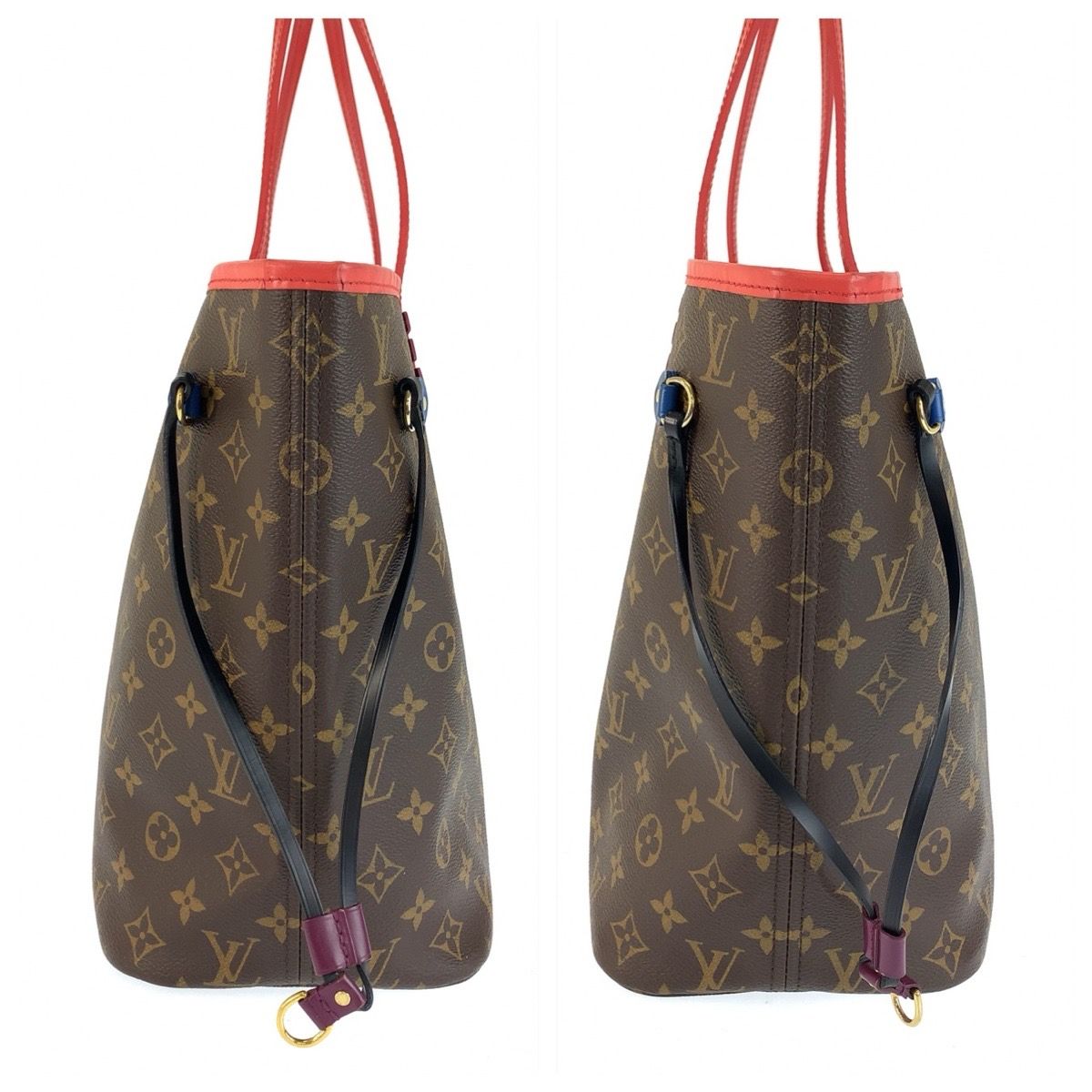 Louis Vuitton Monogram Totem Neverfull Brown Red Tote Shoulder — view 7