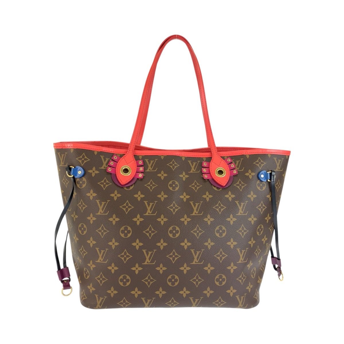 Louis Vuitton Monogram Totem Neverfull Brown Red Tote Shoulder — view 2