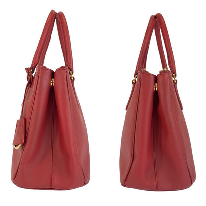 Prada Saffiano Galleria Red Gold Leather Tote Shoulder Bag 2-Way — view 8