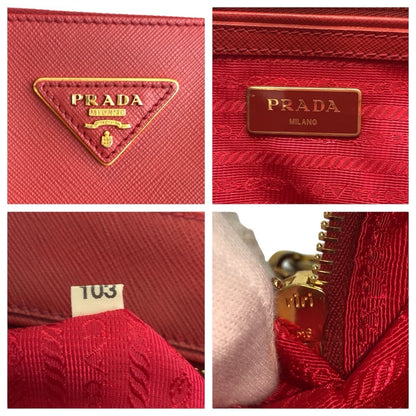 Prada Saffiano Galleria Red Gold Leather Tote Shoulder Bag 2-Way — view 3