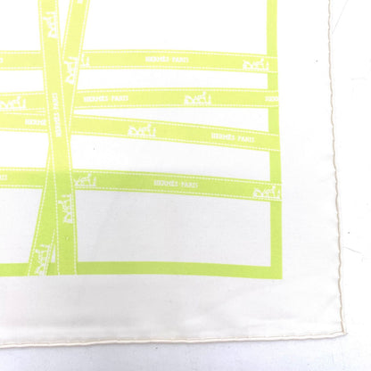 Hermes Scarf Carre 45 Bolduc Green White Silk — view 4