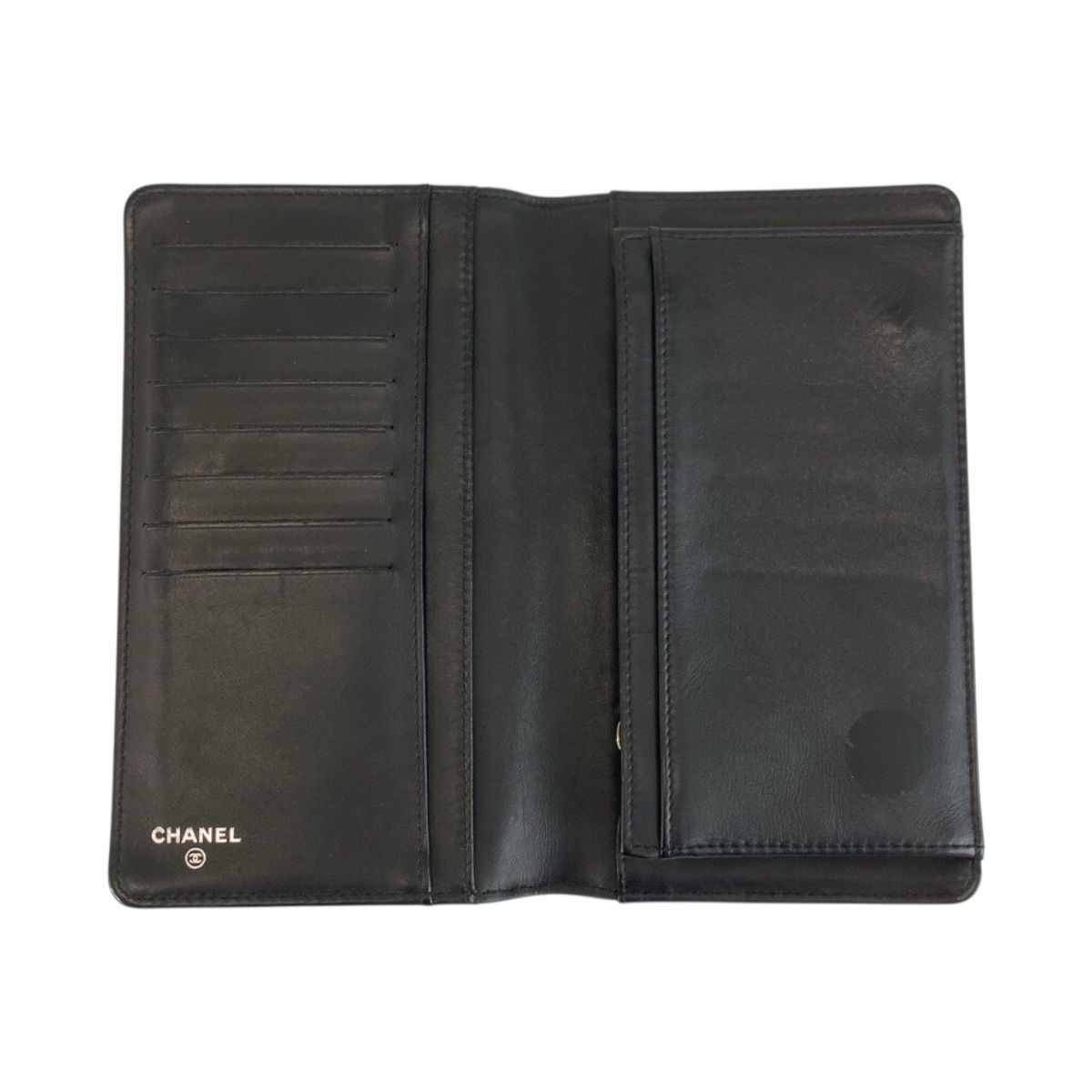 Chanel CC Logo Black Leather Wallet — view 4