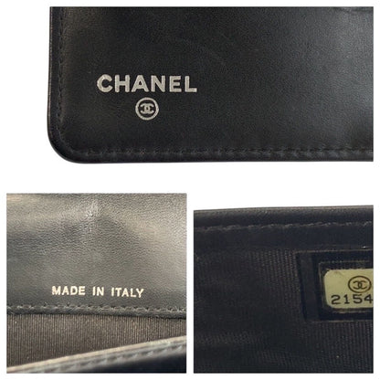 Chanel CC Logo Black Leather Wallet — view 3