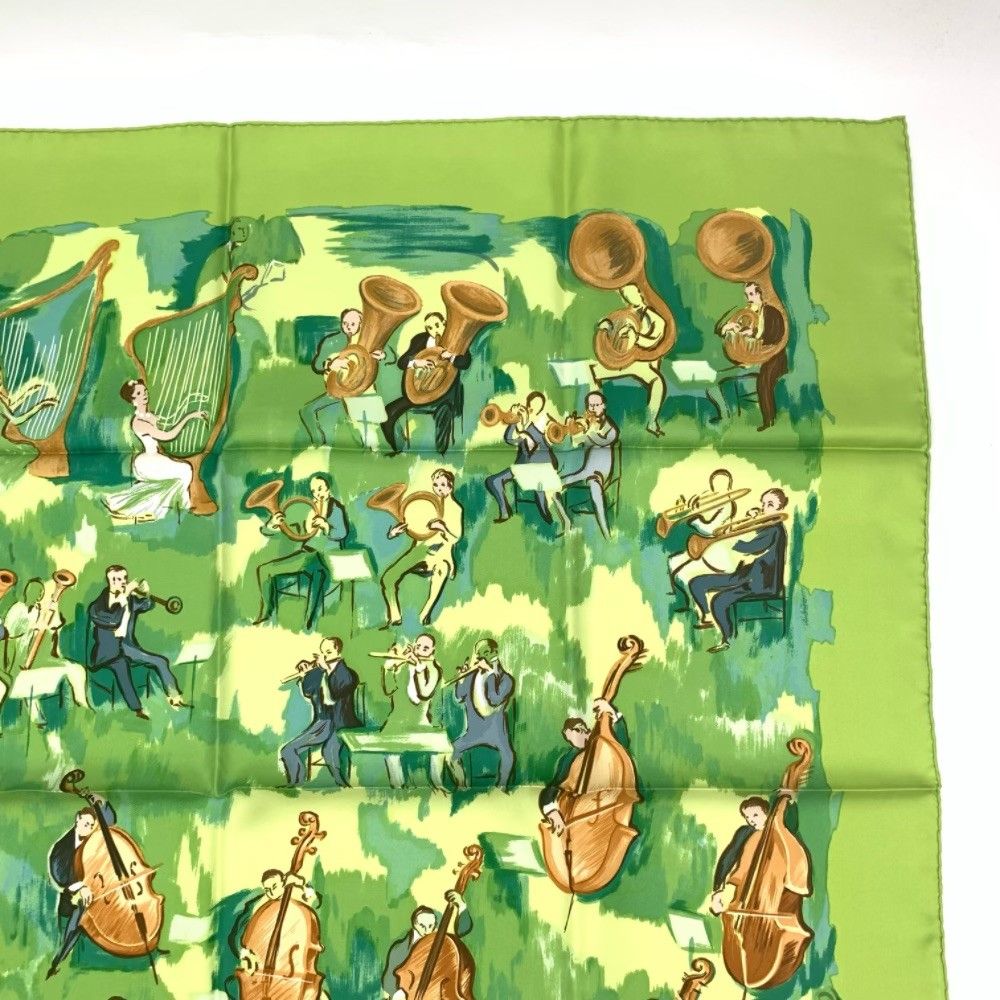 Hermes Carre 90 Concerto Green Silk 100% Scarf — view 3