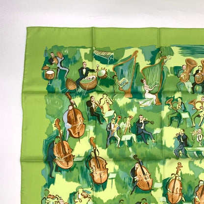 Hermes Carre 90 Concerto Green Silk 100% Scarf — view 2