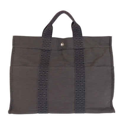 Hermes Her Line Gray Silver Polyamide Polyester Tote