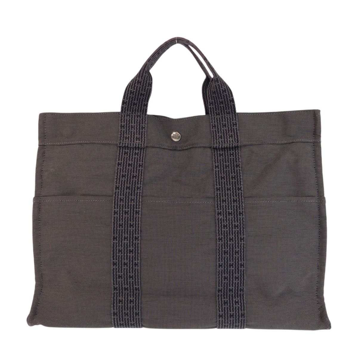 Hermes Her Line Gray Silver Polyamide Polyester Tote — view 2